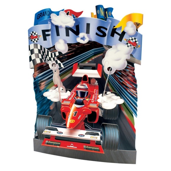 Santoro Interactive 3D Swing Greeting Card, Racing Car - Picture 1 of 5